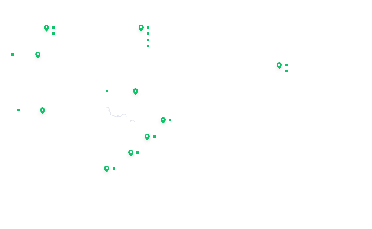 Map where the location of the sales corporation